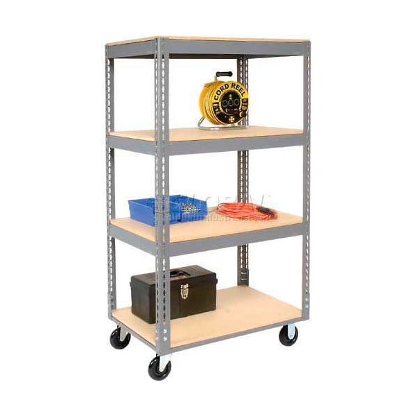 Global Industrial Boltless Shelf Truck, Steel, 36 in L, 24 in W, 65 in H 585416 - main